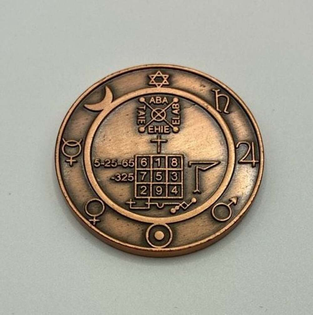 Key of Solomon Magical Figure of Happiness Copper Talisman Amulet